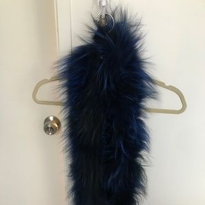 Real Blue Fur Viktoria Stass Scarf